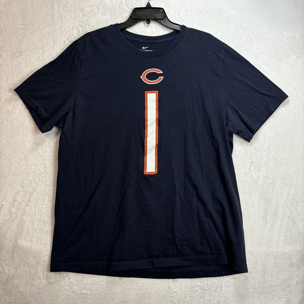 Chicago Bears Justin Fields Shirt Adult XL Navy Blue Short Sleeve Nike Men